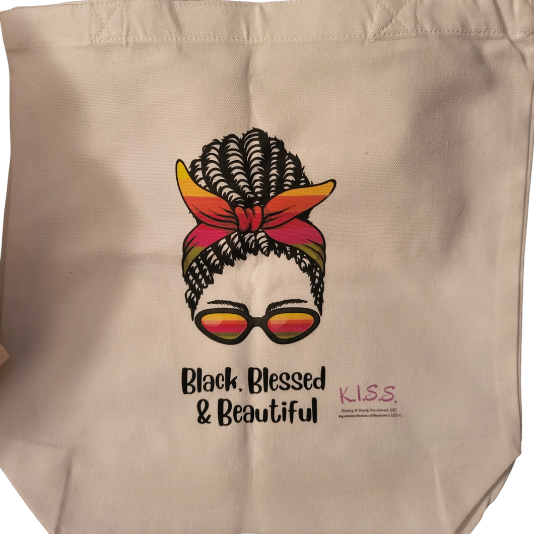 Black, Blessed, Beautiful Cotton Tote