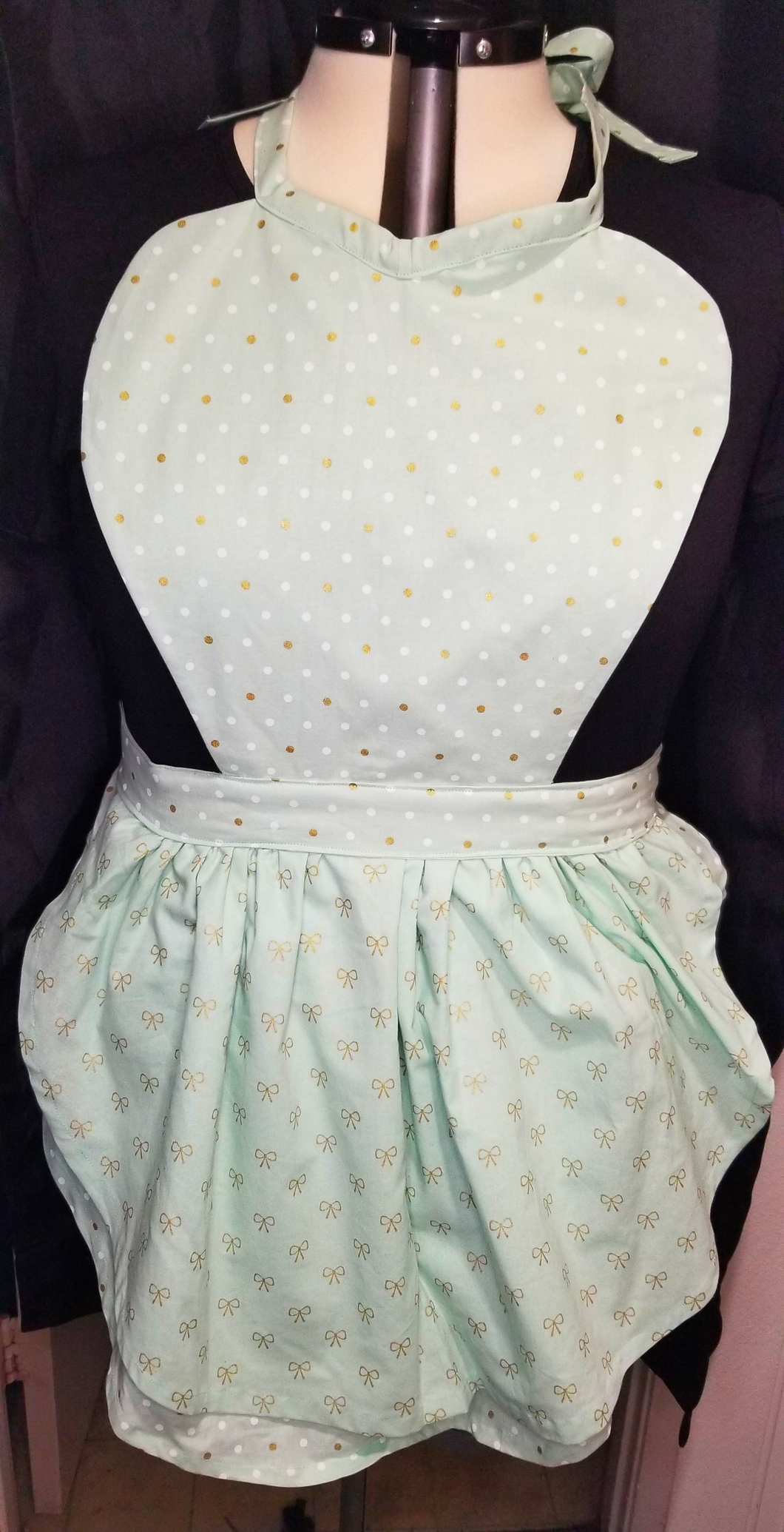 Apron Tiffany Blue and Gold Full