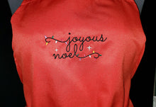 Load image into Gallery viewer, Joyous Noel Red Apron with pockets
