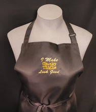 Load image into Gallery viewer, I Make Chunky Thighs Look Good Black Embroidered Apron with pockets
